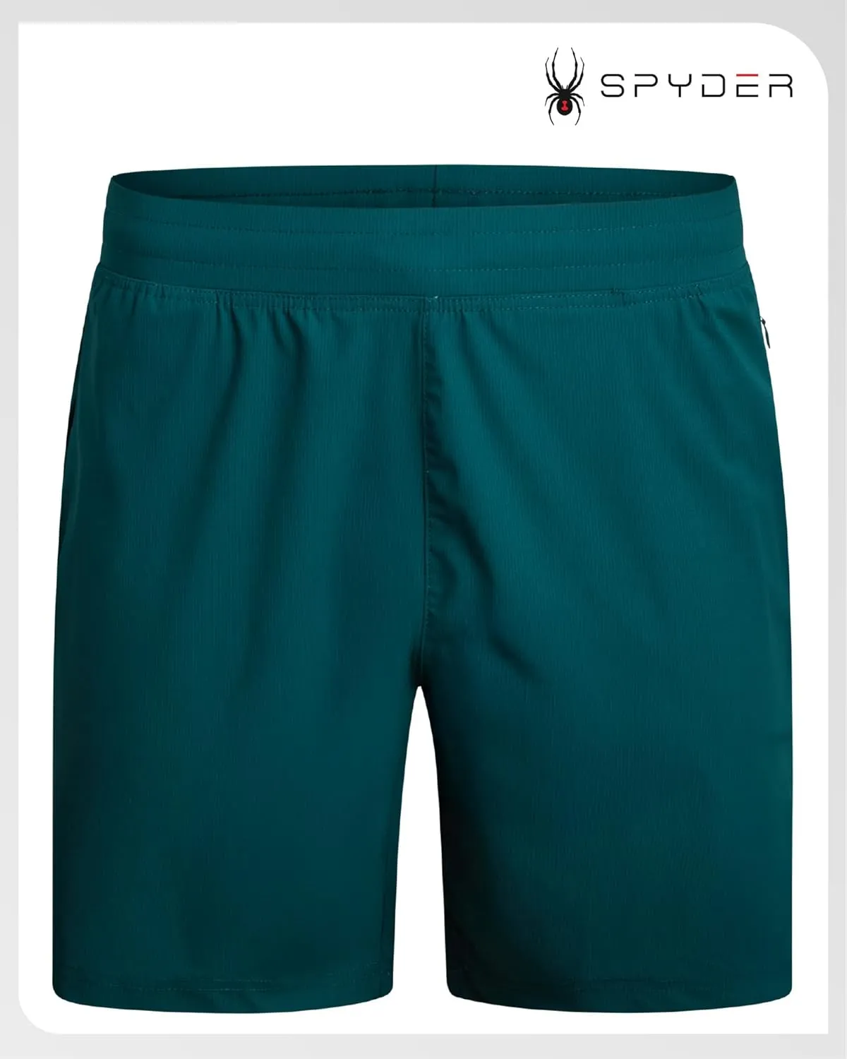 Spyder Men's Gym Shorts - Nylon Stretch 7'' Knit Active Workout Shorts with Zipper Pockets for Running, Hiking (Sizes: S-XL)