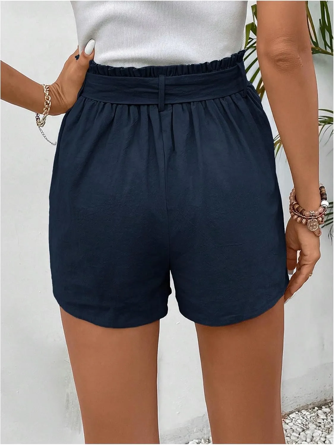 SweatyRocks Women's Bowknot Wrap Shorts High Waisted Belted Skorts with Pockets