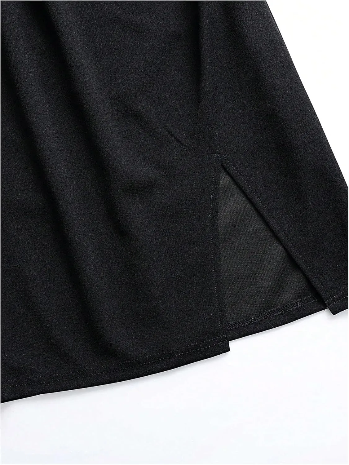 SweatyRocks Women's Elegant Ruched Midi Skirt Split High Waisted Bodycon Pencil Skirts