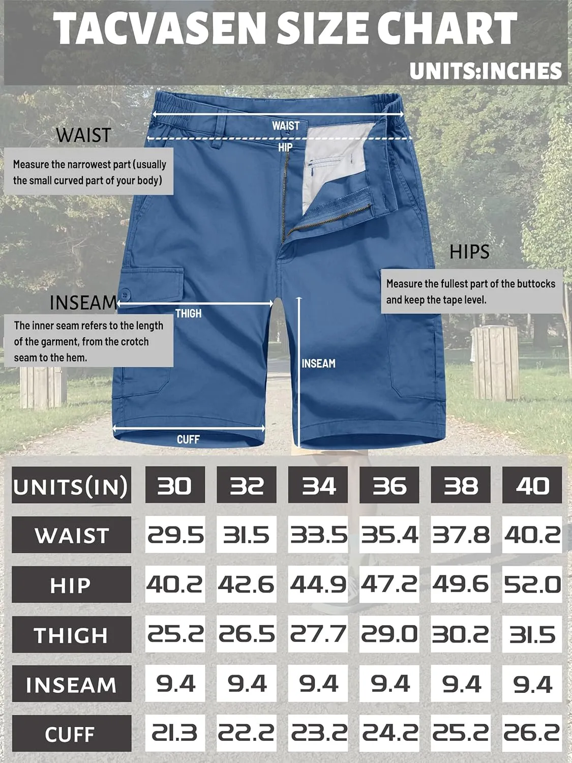 TACVASEN Men's Cargo Shorts Golf Elastic Waist Short for Men Cotton Hiking Shorts Stretchy Workout Short with Pockets