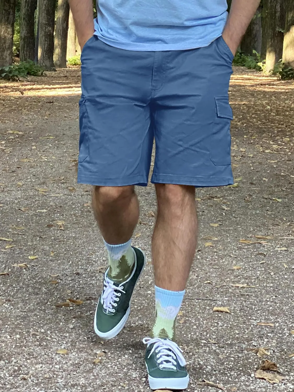 TACVASEN Men's Cargo Shorts Golf Elastic Waist Short for Men Cotton Hiking Shorts Stretchy Workout Short with Pockets