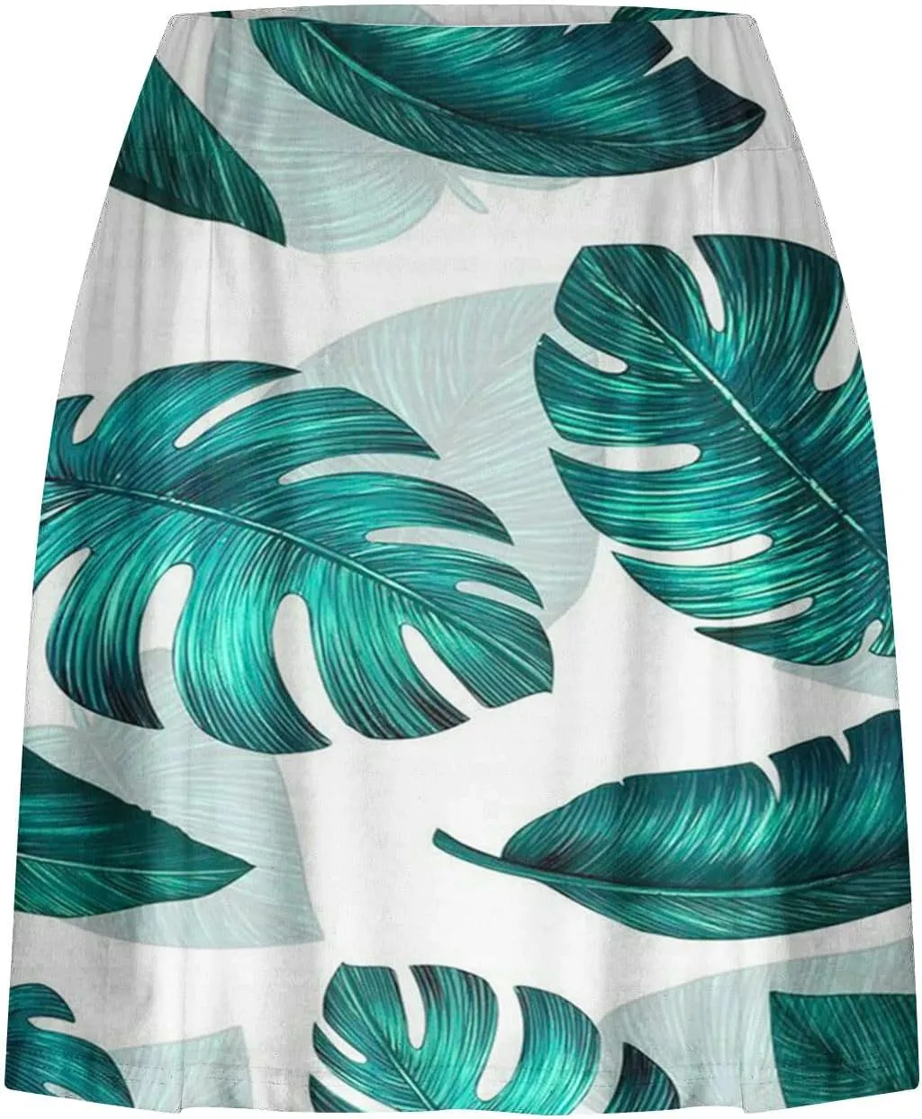 Tennis Skirt for Women High Waisted Tropical Print Athletic Skorts Lightweight Active Workout Shorts Fake 2 Piece