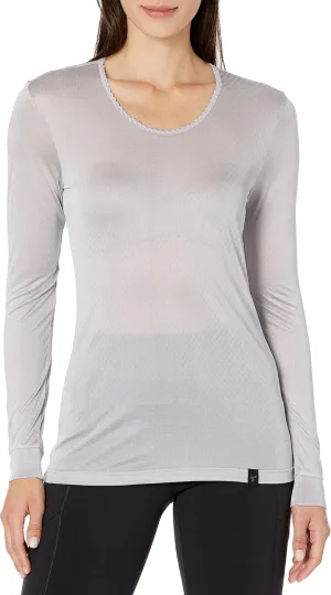 Terramar Women's 100% Silk Thermasilk Pointelle Scoop Shirt Baselayer