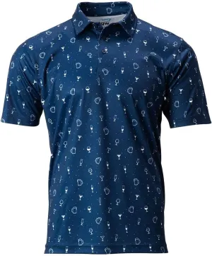 TGW Men's Cocktail Print Golf Polo Shirt for Golfing