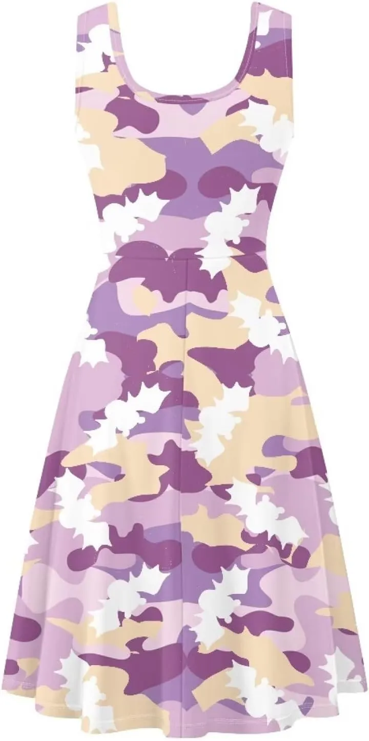 Uasibuni Floral Dress for Women Summer T Shirt Dresses
