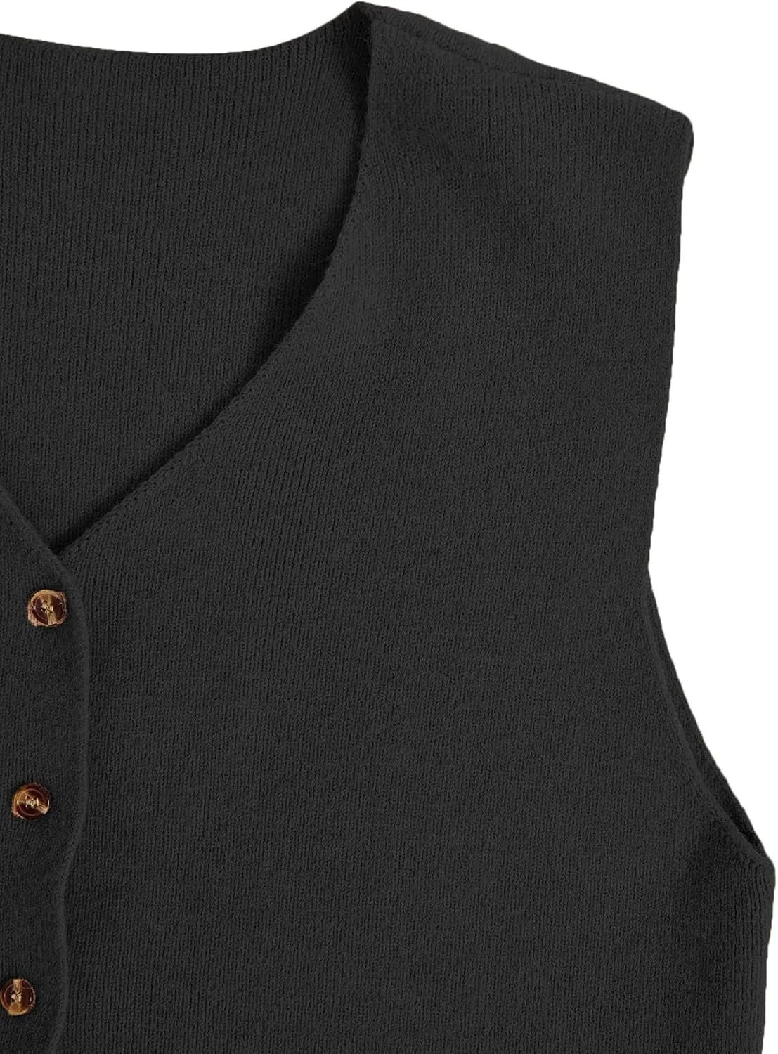 Verdusa Women's Sleeveless Button Front Old Money Knit Sweater Vest