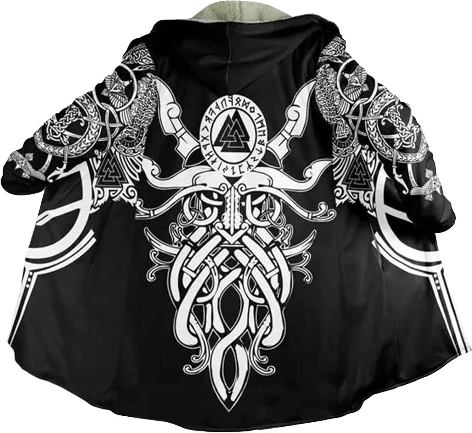 Viking Totem Unisex Coat Father of The Norse Gods Odin Faux Cashmere Warm Soft Cloak Cape Oversize Fashion Jackets