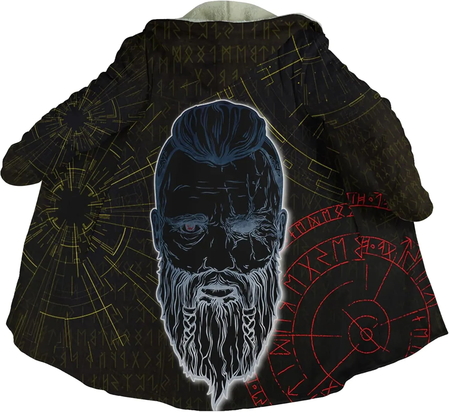 Viking Totem Unisex Coat Father of The Norse Gods Odin Faux Cashmere Warm Soft Cloak Cape Oversize Fashion Jackets