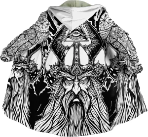 Viking Totem Unisex Coat Father of The Norse Gods Odin Faux Cashmere Warm Soft Cloak Cape Oversize Fashion Jackets