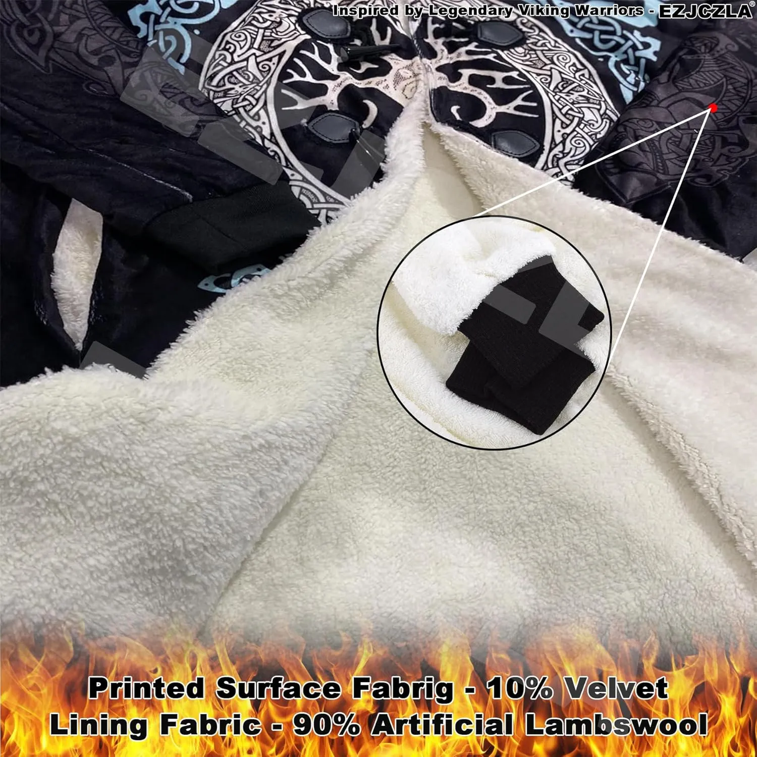 Viking Totem Unisex Coat Father of The Norse Gods Odin Faux Cashmere Warm Soft Cloak Cape Oversize Fashion Jackets