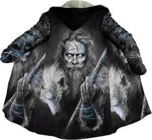 Viking Totem Unisex Coat Father of The Norse Gods Odin Faux Cashmere Warm Soft Cloak Cape Oversize Fashion Jackets