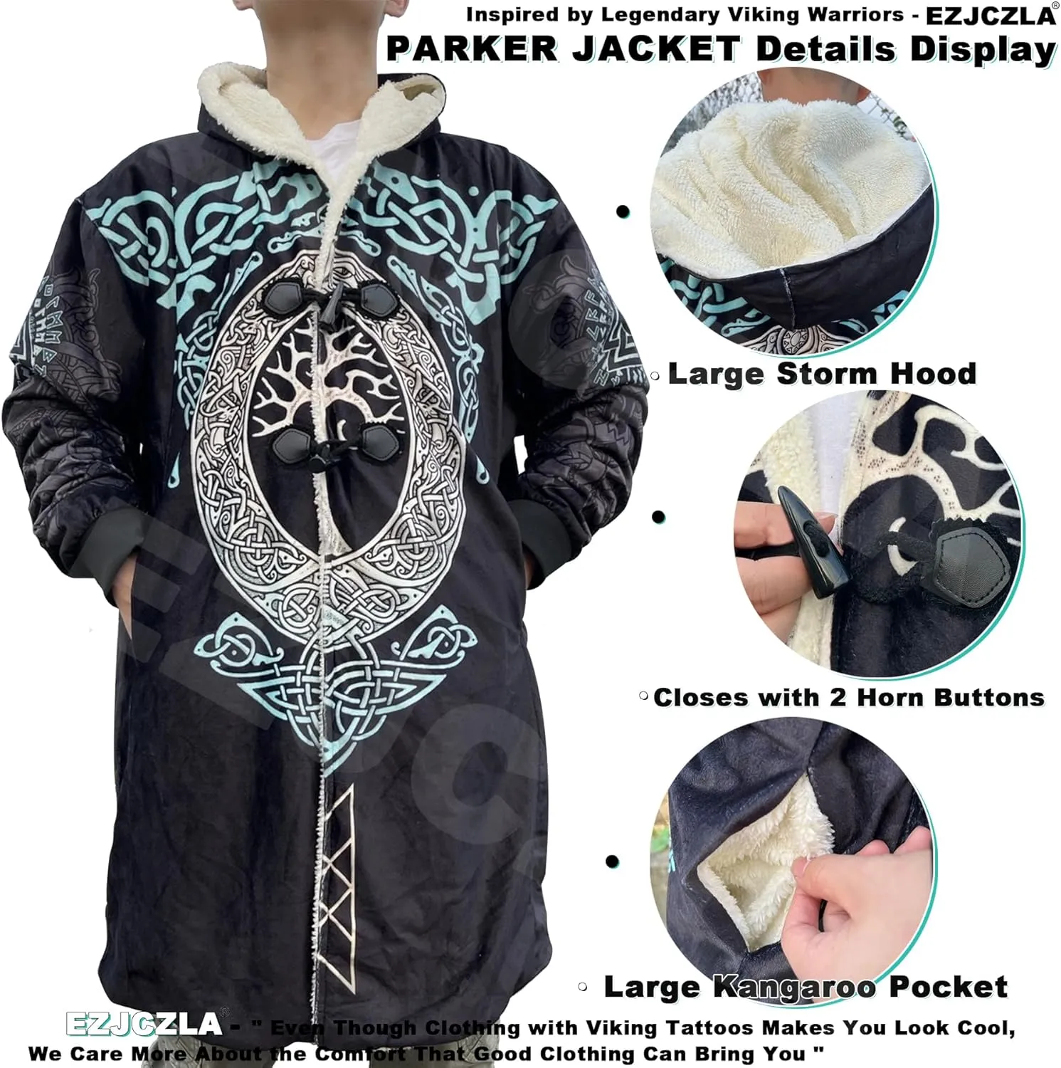 Viking Totem Unisex Coat Father of The Norse Gods Odin Faux Cashmere Warm Soft Cloak Cape Oversize Fashion Jackets