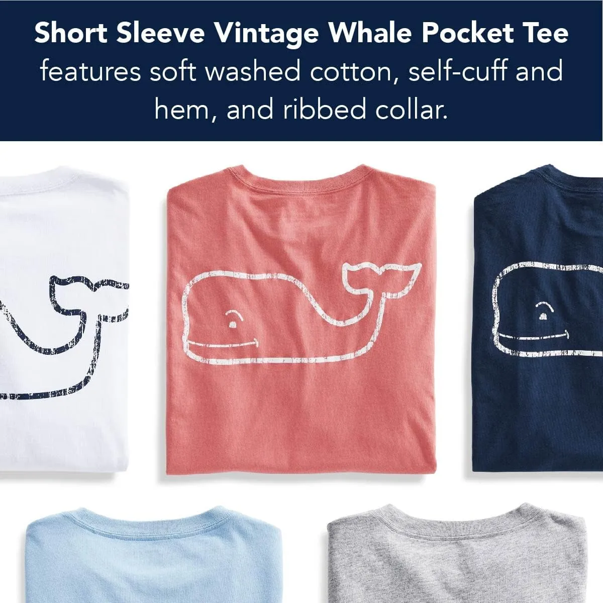 vineyard vines Boys' Short Sleeve Vintage Whale Pocket T-Shirt
