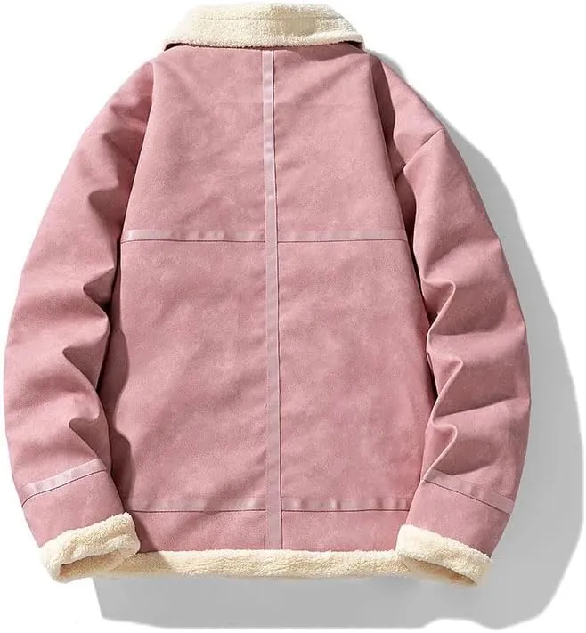 Vintage Thickened Fleece-Lined Jacket Men's Winter Warm Cotton-Padded Coat Lamb Wool Sweater Jacket