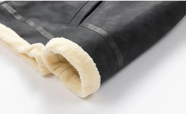 Vintage Thickened Fleece-Lined Jacket Men's Winter Warm Cotton-Padded Coat Lamb Wool Sweater Jacket