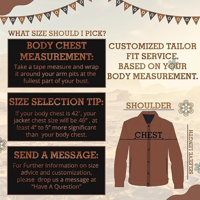 Vintage Trucker Leather Suede Jacket Men - Classic Retro Biker Causal Cafe Racer Jacket Western Cowboy Jacket