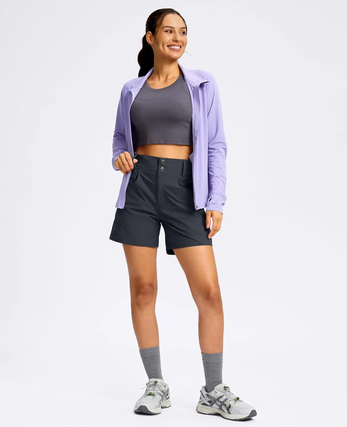 Viodia Women's 5" Hiking Golf Shorts with Pockets High Waist Stretch Cargo Short Shorts for Women Casual Summer