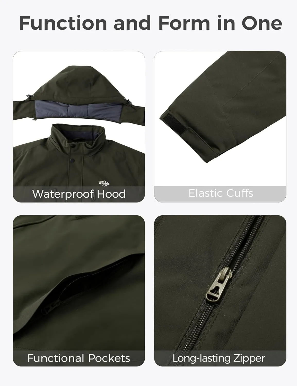 wantdo Men's Big and Tall Ski Jacket Waterproof Snowboarding Jacket Windproof Winter Coat with Hood