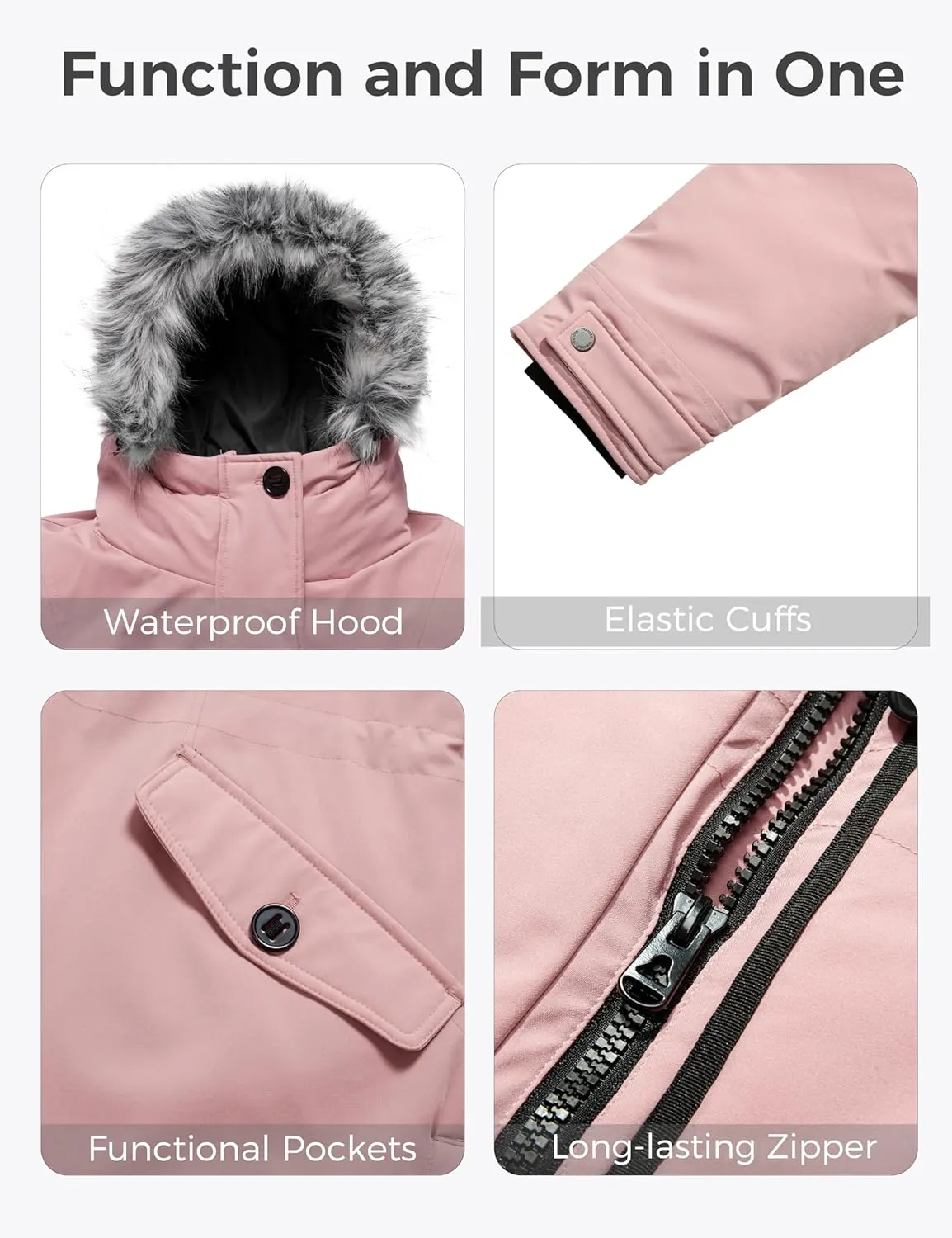 wantdo Women's Plus Size Winter Coat Warm Long Puffer Coat Thicken Parka Jacket with Hood