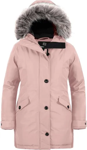 wantdo Women's Plus Size Winter Coat Warm Long Puffer Coat Thicken Parka Jacket with Hood