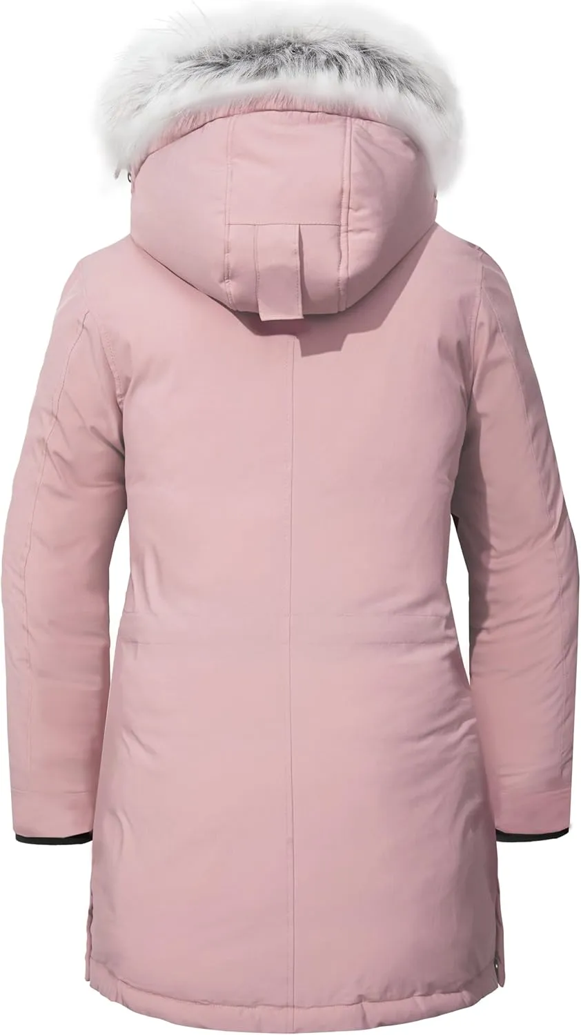 wantdo Women's Plus Size Winter Coat Warm Long Puffer Coat Thicken Parka Jacket with Hood