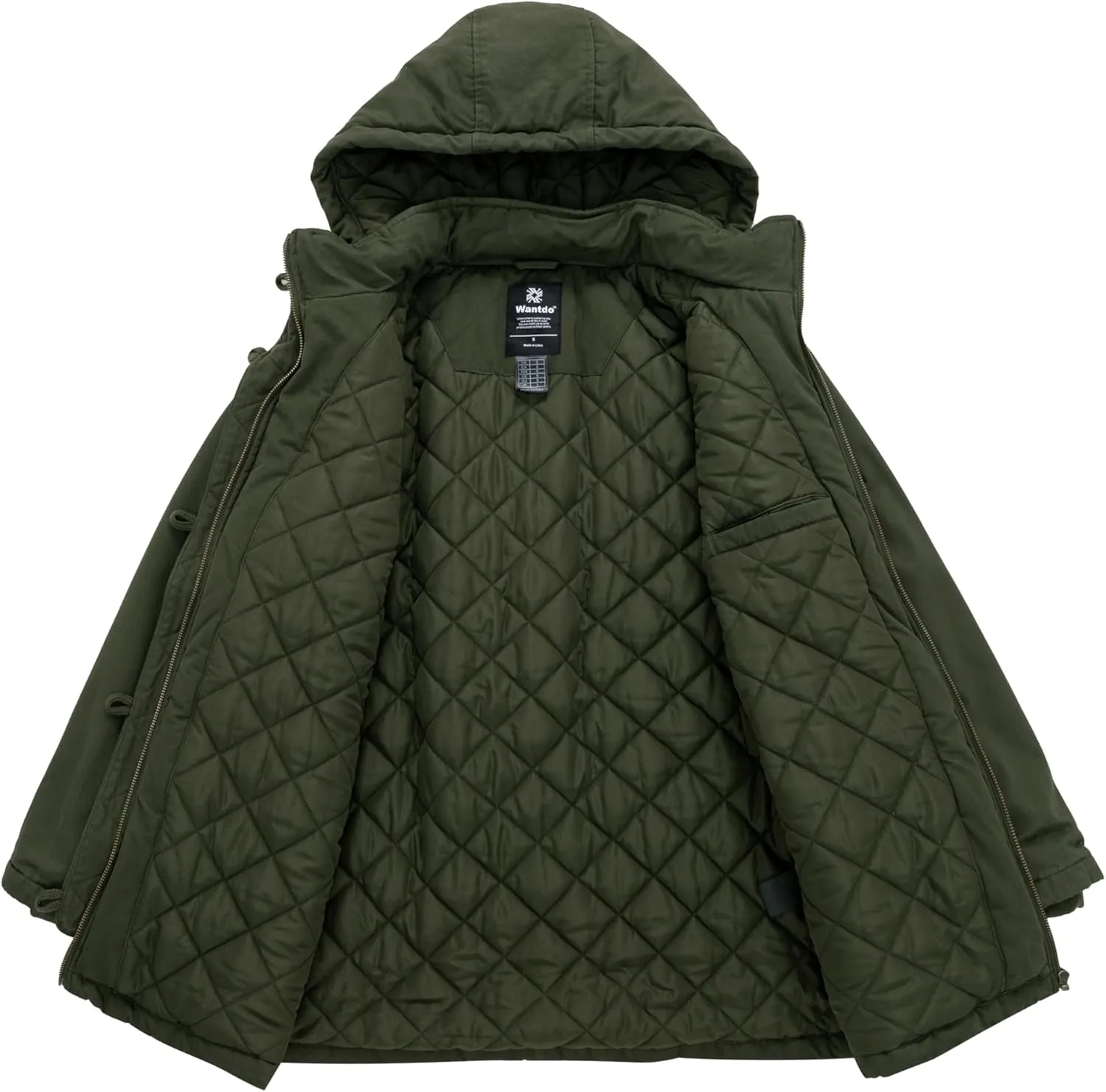 wantdo Women's Winter Thicken Puffer Coat Warm Fleece Lined Parka Jacket with Fur Hood
