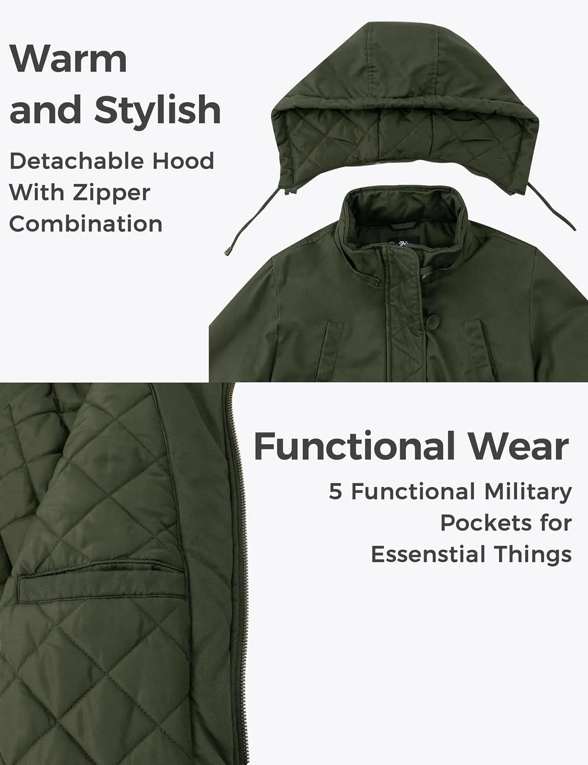wantdo Women's Winter Thicken Puffer Coat Warm Fleece Lined Parka Jacket with Fur Hood