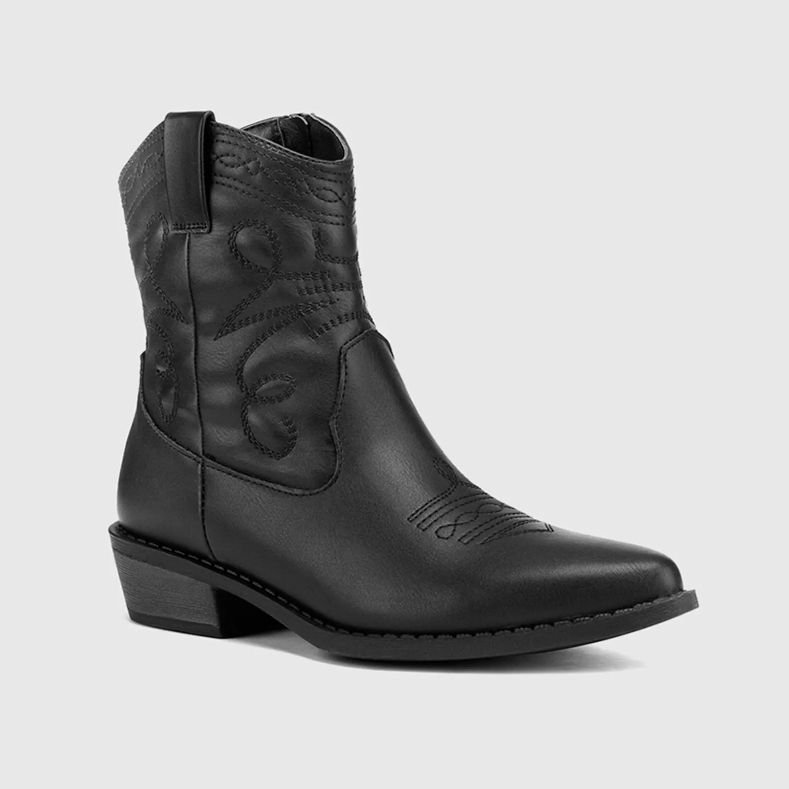 Western Cowboy Ankle Boots Cowgirl Low Heel Booties