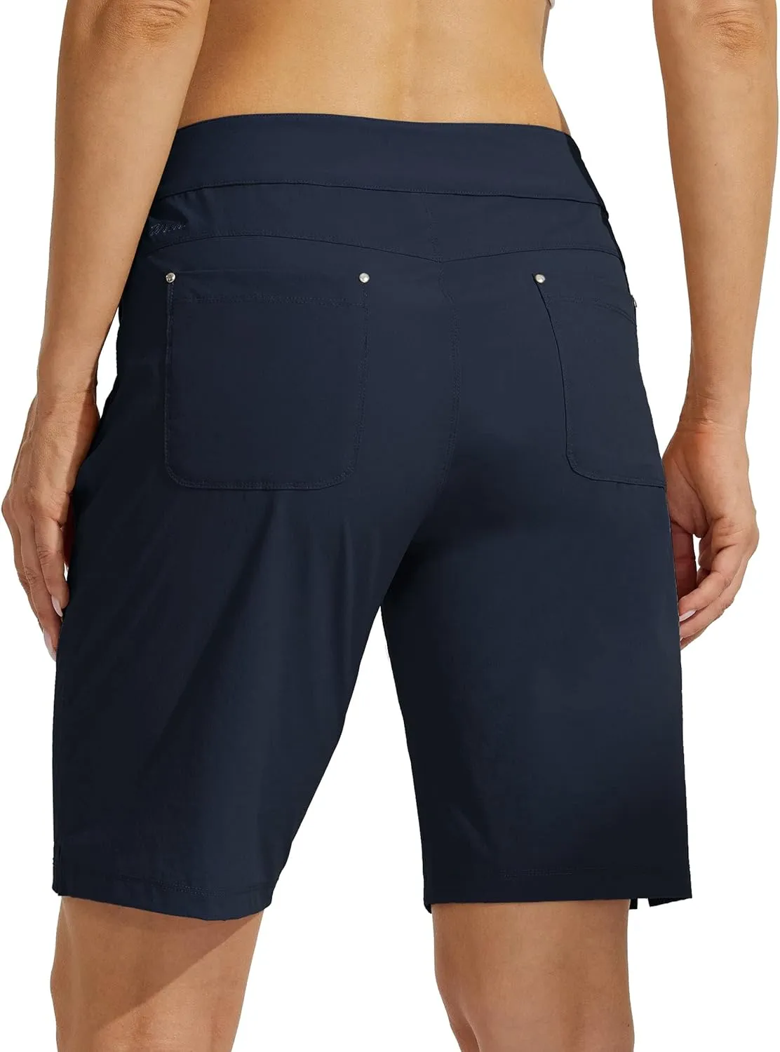 Willit Women's Golf Hiking Shorts 9" Quick Dry Athletic Long Casual Summer Shorts Zipper Pockets Water Resistant Lightweight