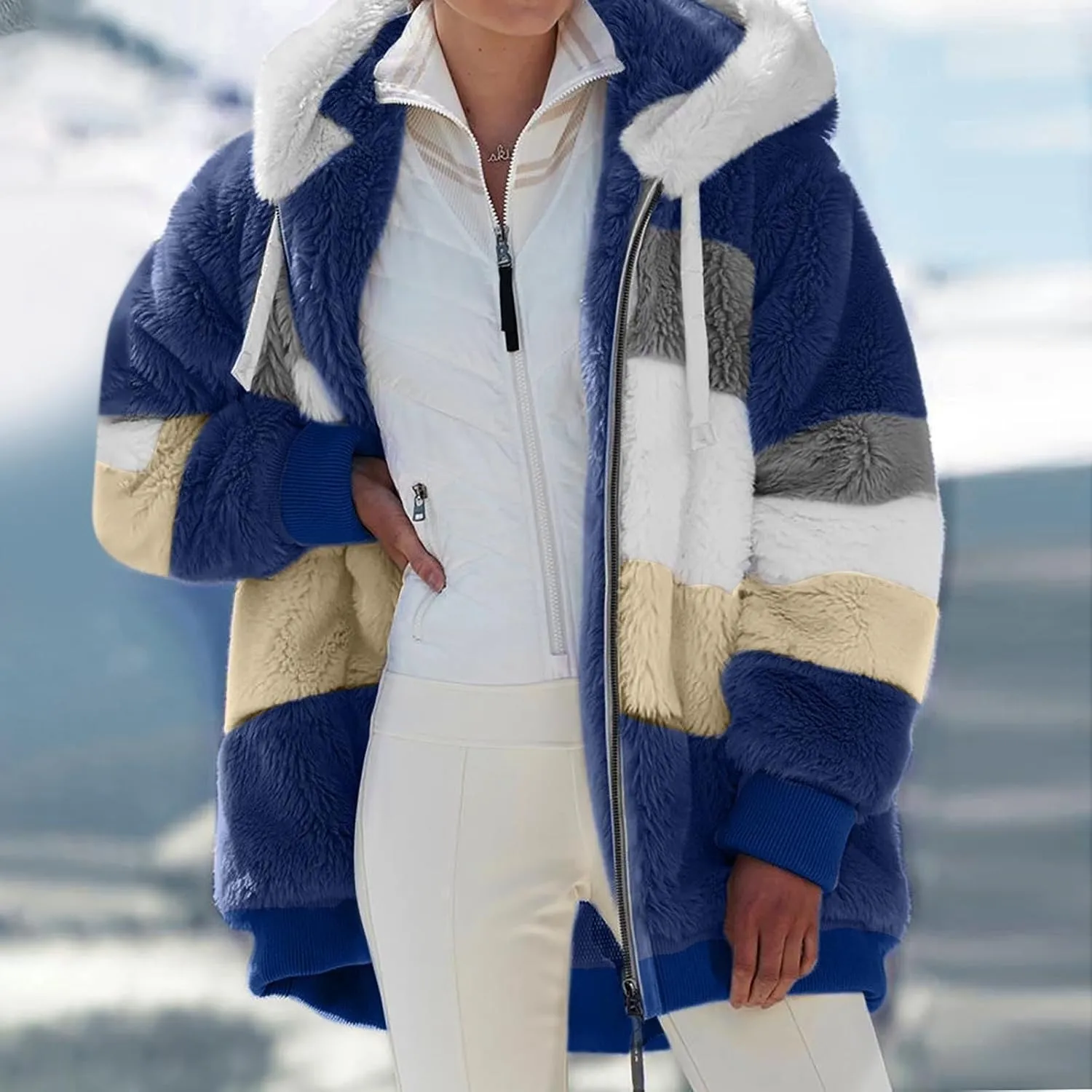 Winter Coats for Women 2024 Casual Fleece Jacket Warm Soft Outdoor Sherpa Lined Thick Coats Outwear with Pockets