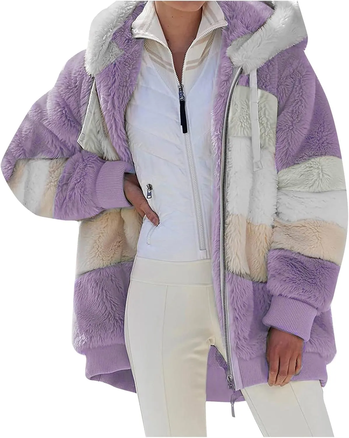 Winter Coats for Women 2024 Casual Fleece Jacket Warm Soft Outdoor Sherpa Lined Thick Coats Outwear with Pockets