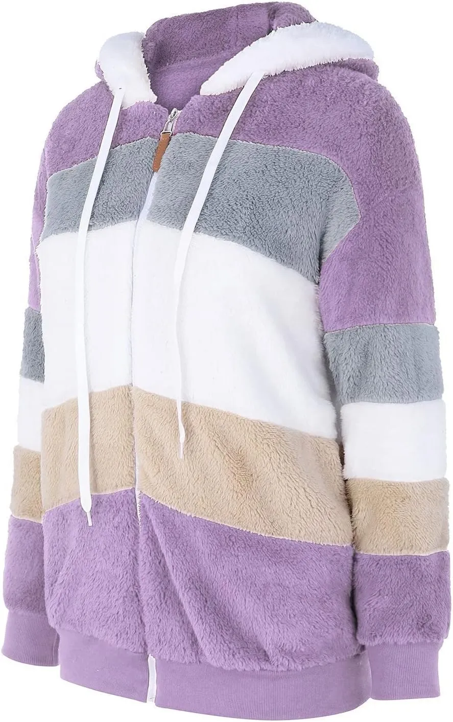 Winter Coats for Women 2024 Casual Fleece Jacket Warm Soft Outdoor Sherpa Lined Thick Coats Outwear with Pockets