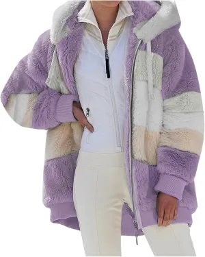 Winter Coats for Women 2024 Casual Fleece Jacket Warm Soft Outdoor Sherpa Lined Thick Coats Outwear with Pockets