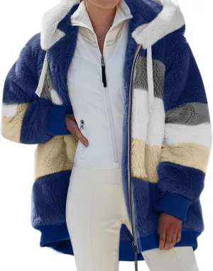 Winter Coats for Women 2024 Casual Fleece Jacket Warm Soft Outdoor Sherpa Lined Thick Coats Outwear with Pockets