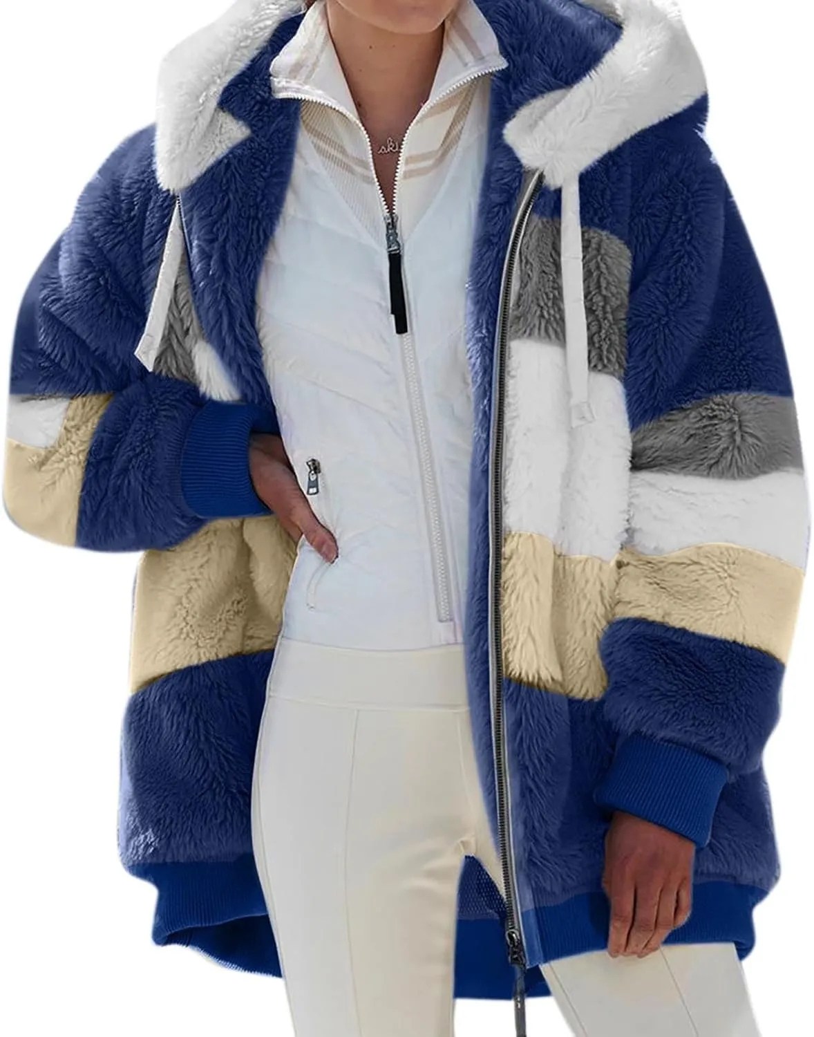 Winter Coats for Women 2024 Casual Fleece Jacket Warm Soft Outdoor Sherpa Lined Thick Coats Outwear with Pockets
