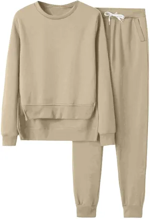 Women 2 Piece Outfits Long Sleeve V Neck Clothes Sweatsuit Hoodie Sweatshirts and Sweatpants Sets