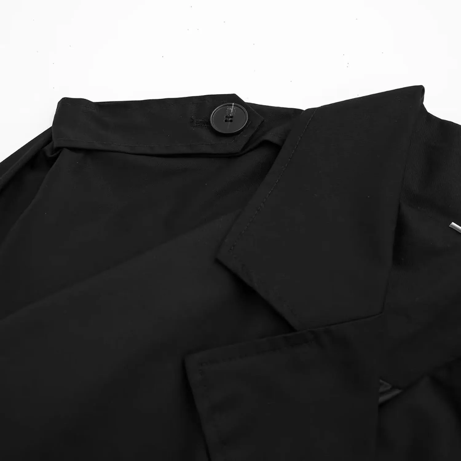 Women Casual Lapel Double Breasted Short Trench Jacket Cropped Pea Coat Outwear With Belt Fall Fashion Loose Overcoat