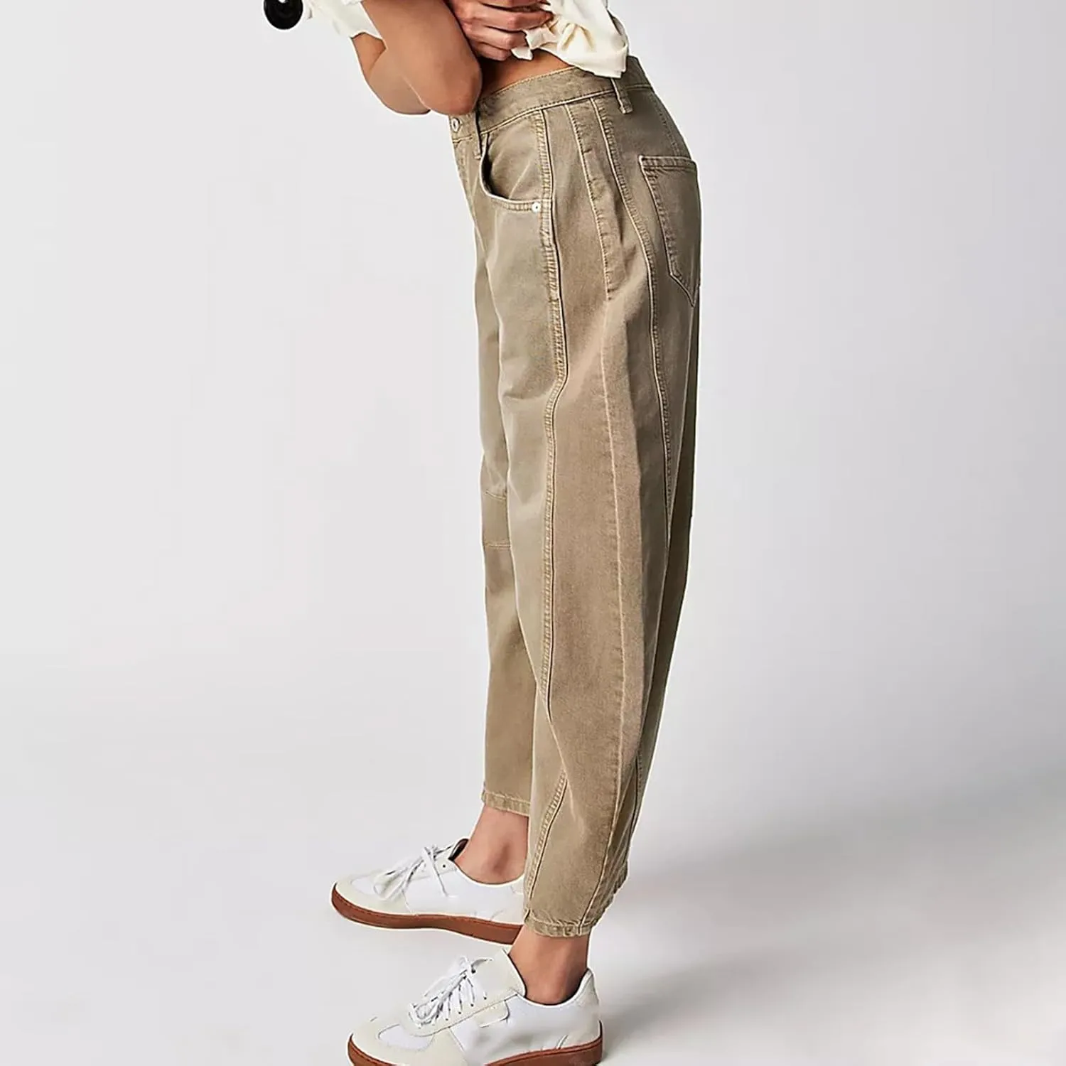 Women Cotton Linen Summer Drawstring Palazzo Lounge Pants Elastic Waist Long Lounge Slim Fit Palazzo Lounge