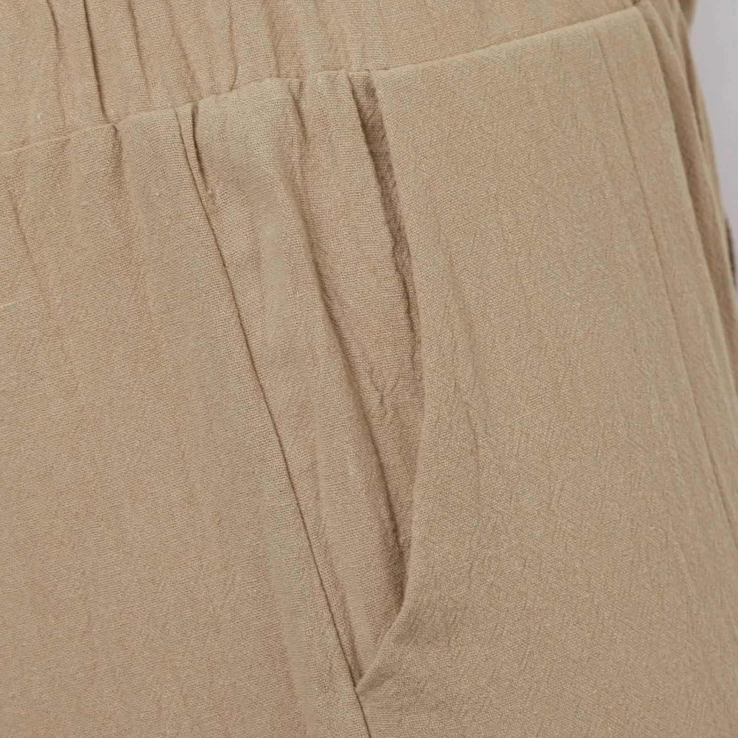 Women Cotton Linen Summer Flowy Pant Trousers High Waist Ankle Length Plus Size Trouser Business Work