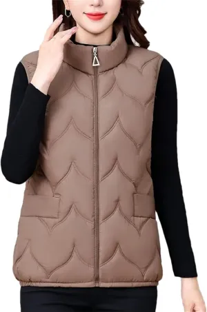Women Jacket Vest Autumn Winter Short Sleeveless Down Cotton-Padded Vest Coat