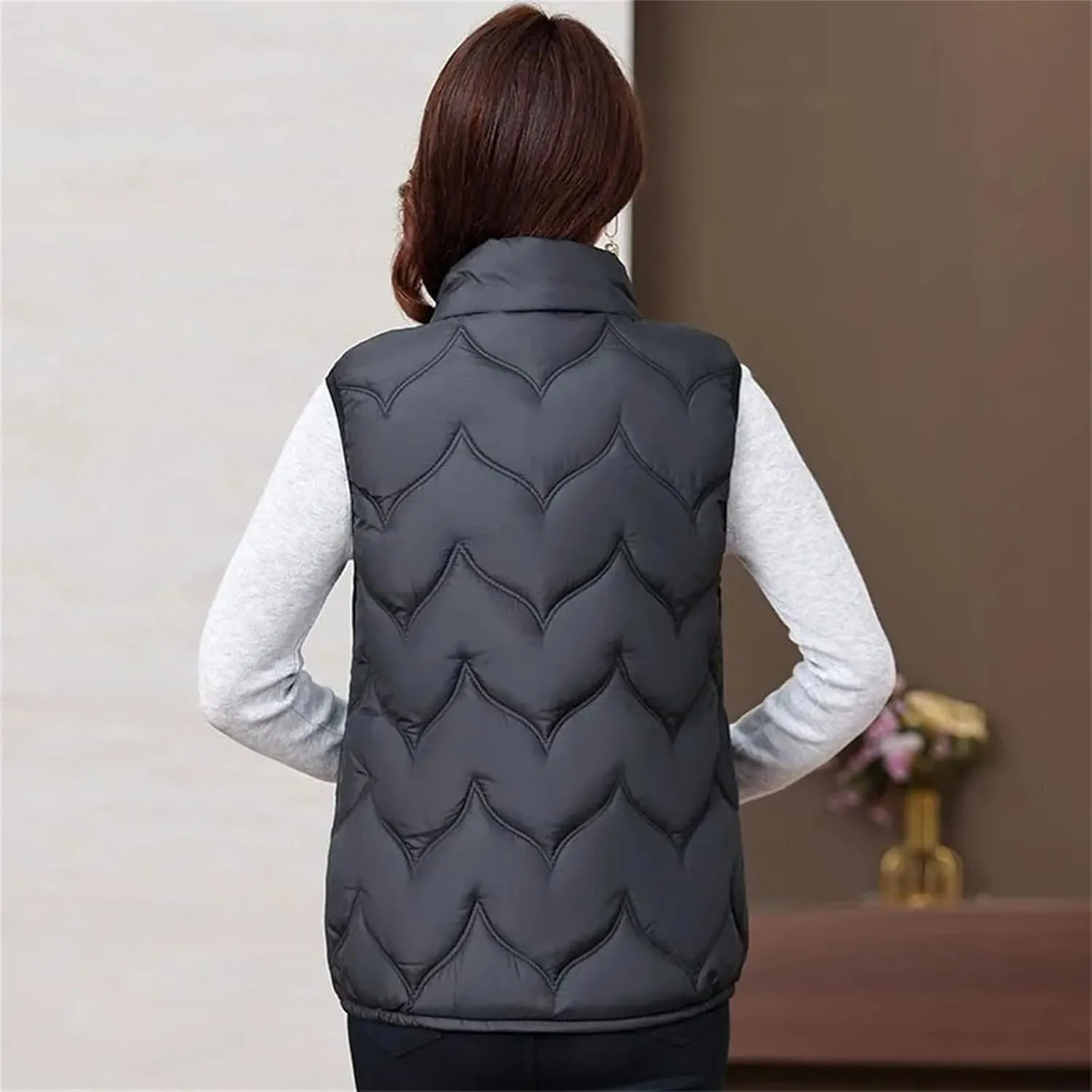 Women Jacket Vest Autumn Winter Short Sleeveless Down Cotton-Padded Vest Coat