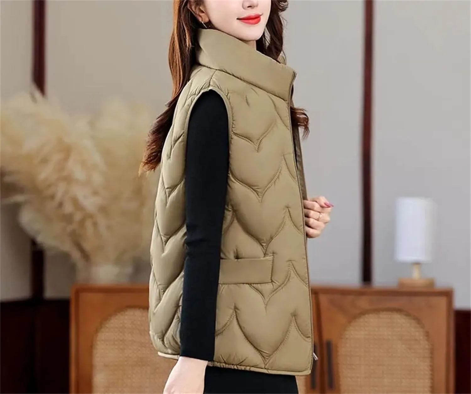 Women Jacket Vest Autumn Winter Short Sleeveless Down Cotton-Padded Vest Coat
