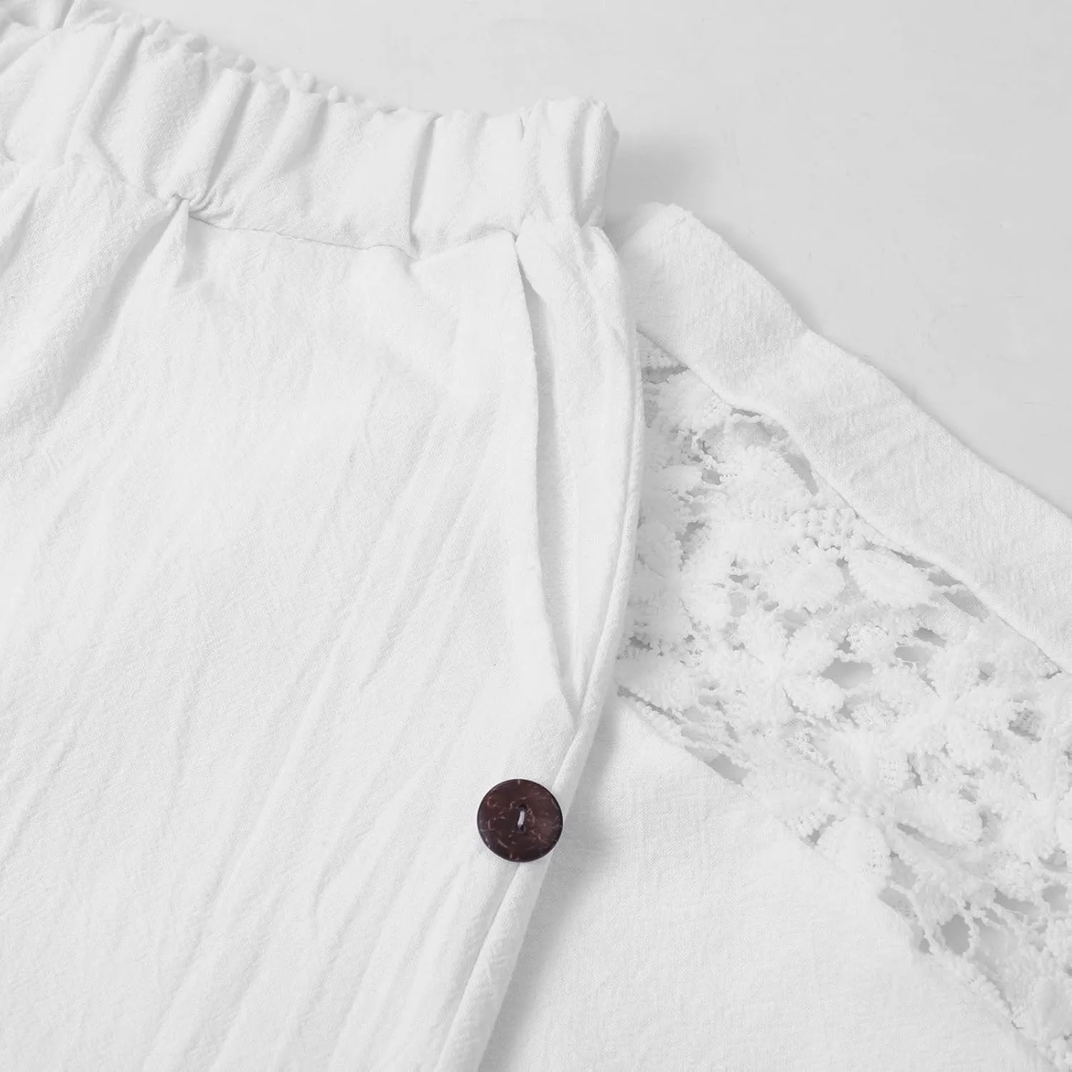 Women Linen Summer Loose Flowy Pant Trousers Low Waist Wide Leg Slim-Fit Palazzo Lounge Pants Work Business