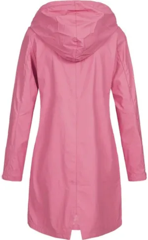 Women Long Rain Jackets Drawstring Long Sleeve Lightweight Raincoat Waterproof Fall Striped Climbing Trench Coats