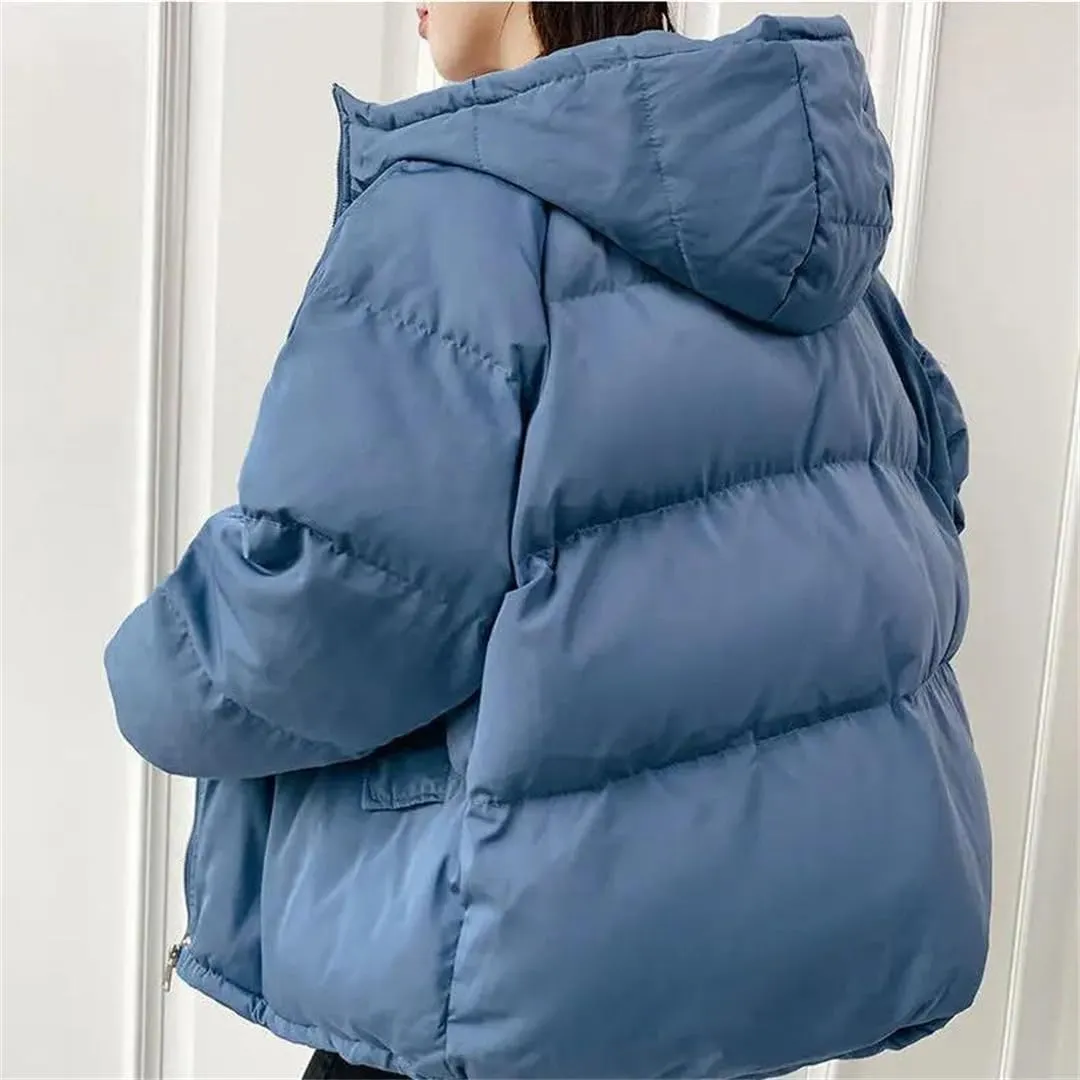 Women Short Jacket Winter Thick Hooded Cotton Padded Coats Female Loose Puffer Parkas
