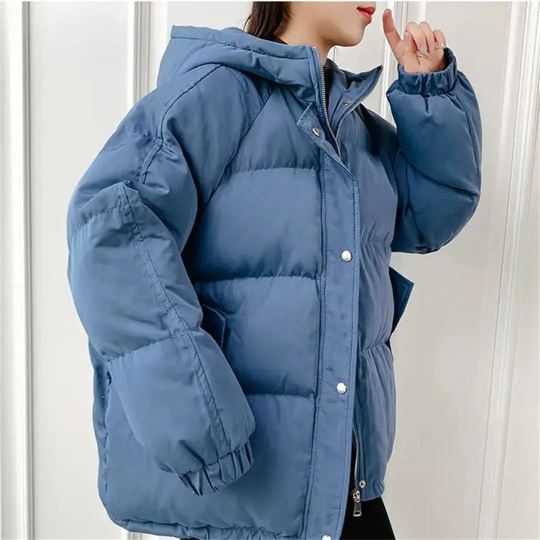 Women Short Jacket Winter Thick Hooded Cotton Padded Coats Female Loose Puffer Parkas