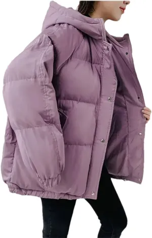 Women Short Jacket Winter Thick Hooded Cotton Padded Coats Female Loose Puffer Parkas