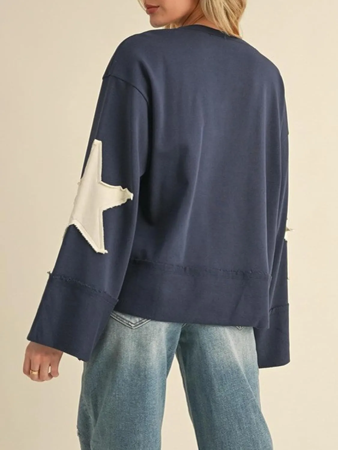 Women Y2k Star Graphic Sweatshirt Oversized Crewneck Long Sleeve Pullover Sweater Shirt Aesthetic Streetwear