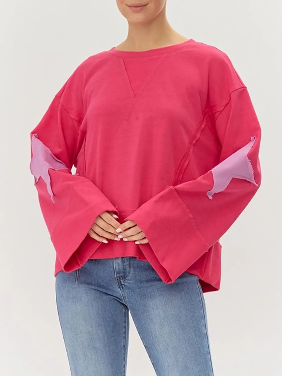 Women Y2k Star Graphic Sweatshirt Oversized Crewneck Long Sleeve Pullover Sweater Shirt Aesthetic Streetwear