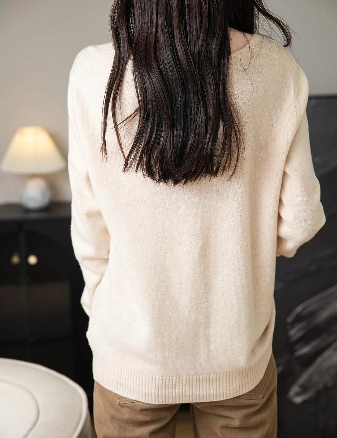 Women's 100% Merino Wool Cardigan 2025 Fall Winter Sexy V Neck Long Sleeve Lightweight Knit Cardigan Sweater